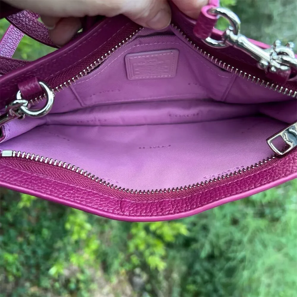COACH Shoulder/Crossbody Messenger Bag Berry Maroon w Silver Women's Handbag